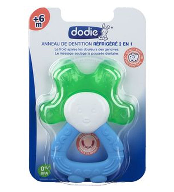 Dodie – Anneau de dentition réfrigéré 2 en 1 (6M+) – Vert et Bleu