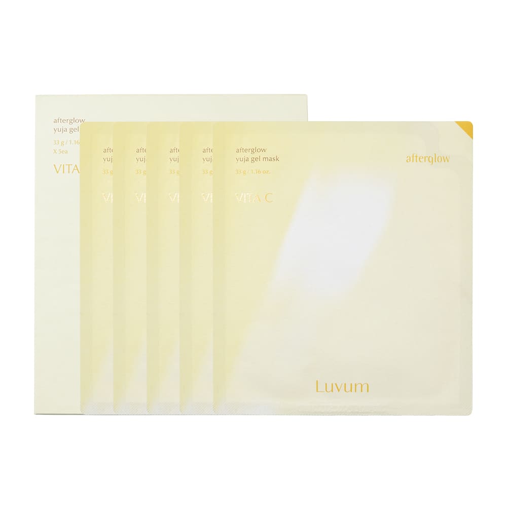 Luvum Afterglow Yuja Gel Mask 33g/5sheets – Masque Éclat Hydratant à la Yuja pour Peau Lumineuse