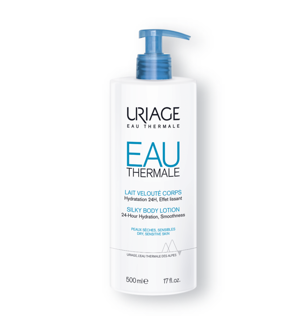 EAU500ML.png Uriage – Eau Thermale – Lait Velouté Corps – 500 ml – Image 1