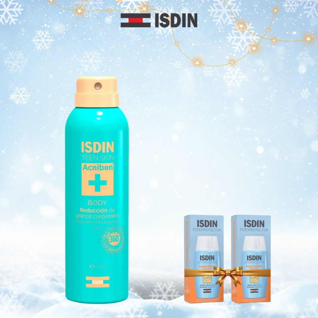 ISDIN TEEN SKIN ACNIBEN + SPRAY BOUTONS DU CORPS 150 ML = 2 Fusion Water Magic 10 ml