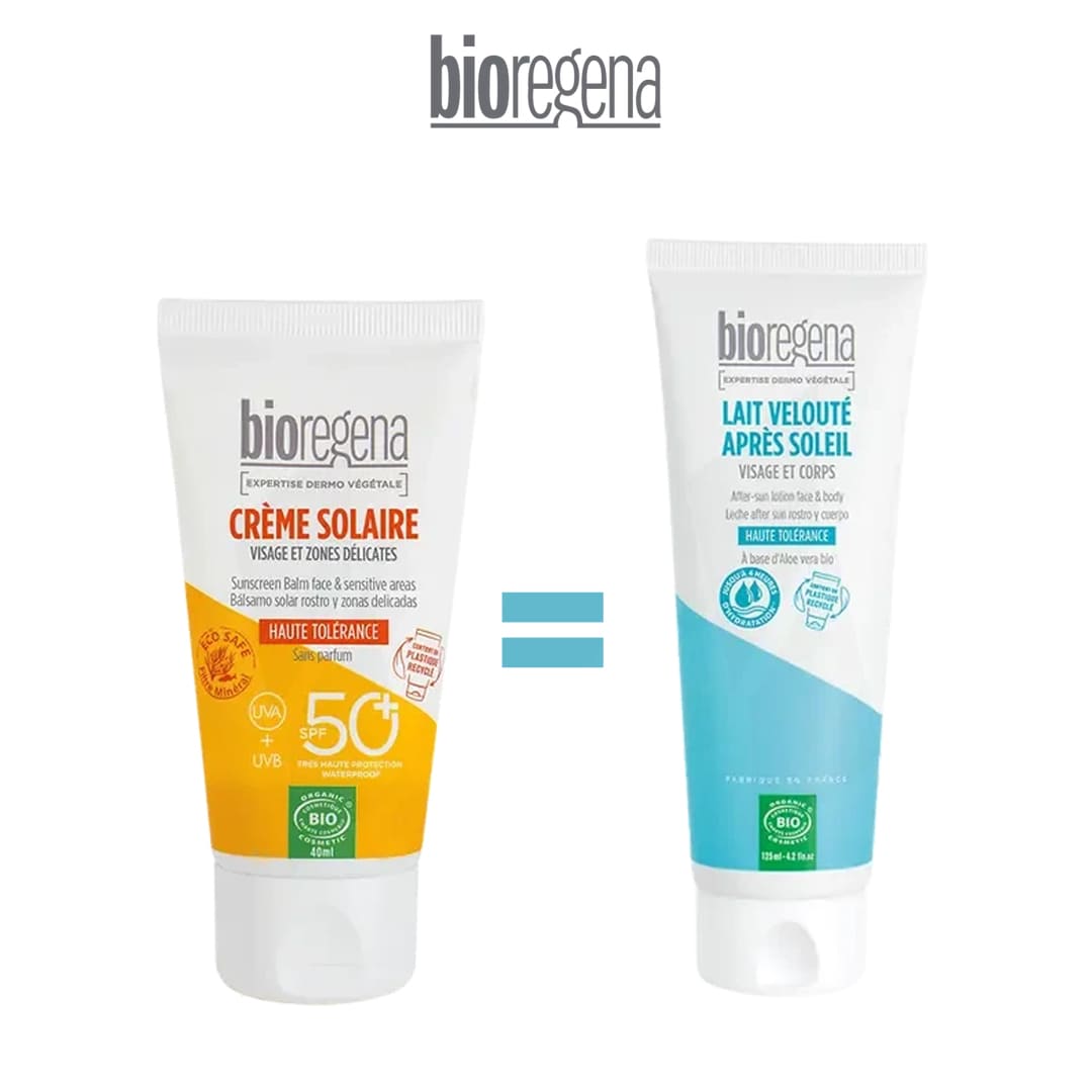 BioRegena Ecran Solaire Invisible en Crème Spf50 – 40ml = Lait Après Soleil 125ml offert