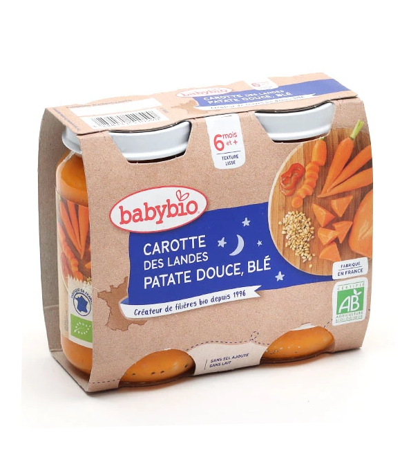 RSDRTR.png Babybio Petits Pots bébé Carotte Patate douce Blé – Image 1