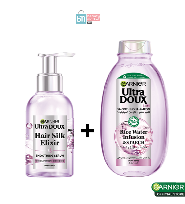 Garnier Ultra Doux Rice Water Hair Silk Serum 120ML + Rice Water SHAMPOOING INFUSION D’EAU DE RIZ & AMIDON 400ML