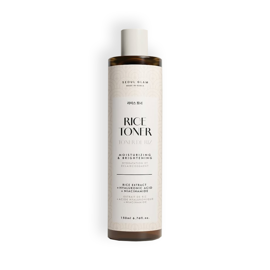 Seoul Glam Toner au Riz 150ml – Lotion Tonique Éclat & Hydratation pour Tous Types de Peau