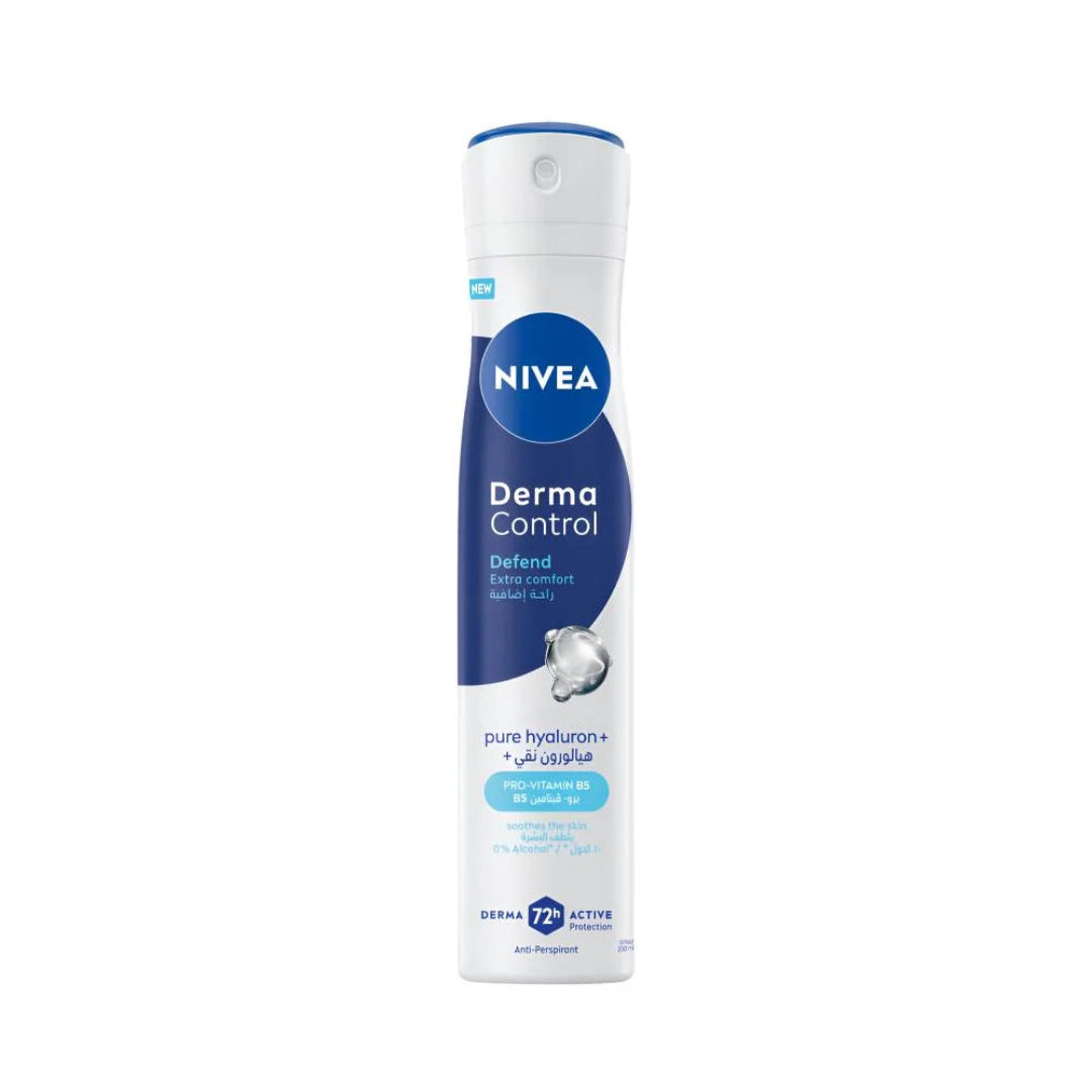 NIVEA Déodorant Spray Defend Extra Comfort Derma Control 200ml – Protection 48h & Soin Anti-Irritation
