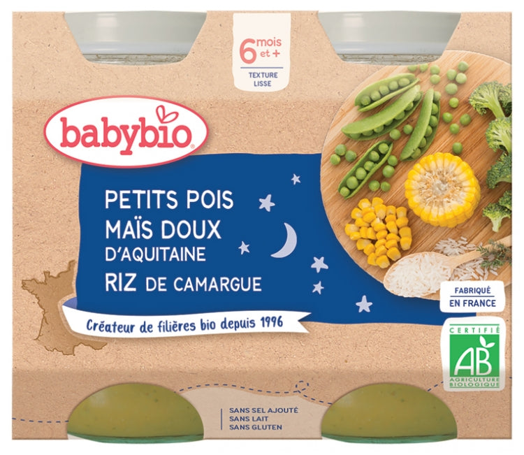 BABYBIO Pot bonne huit petits poit mais riz 200g