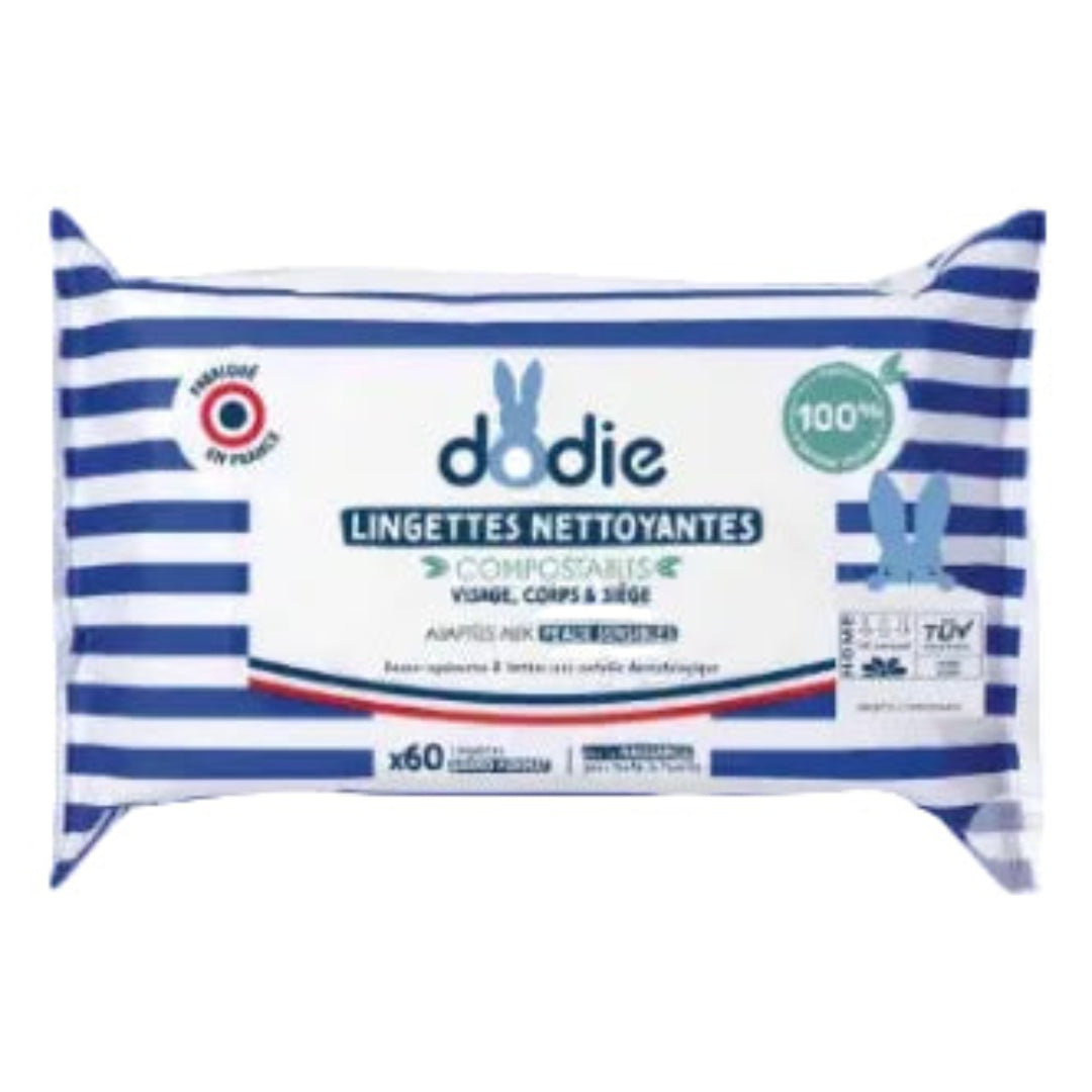 Dodie Lingettes nettoyantes derme apaisantes 60 Pièces