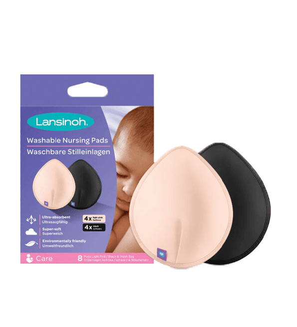 Lansinoh Coussinets d'allaitement Lavables x8 rose noir