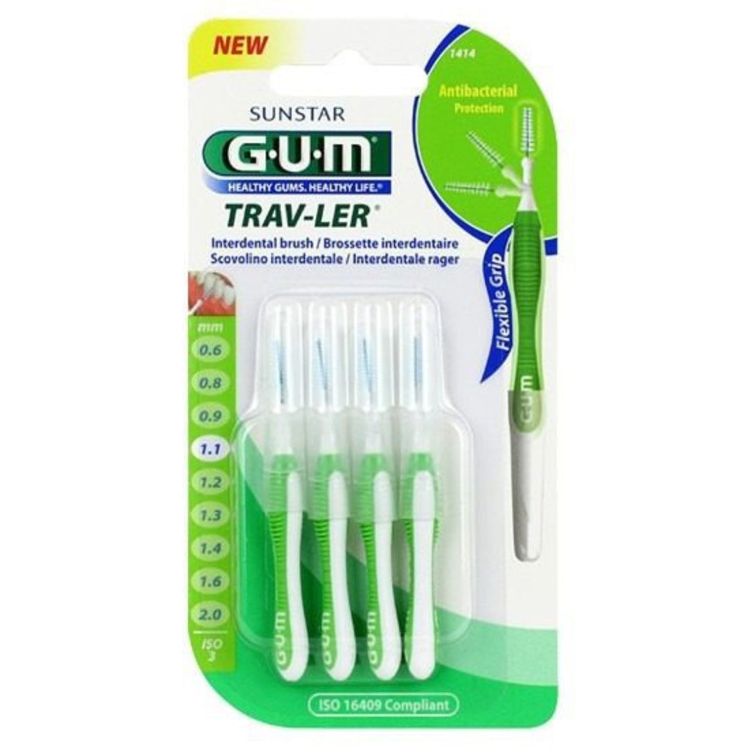 GUM Trav-Ler 4 Brossettes Interdentaires –  1,1 mm 1414