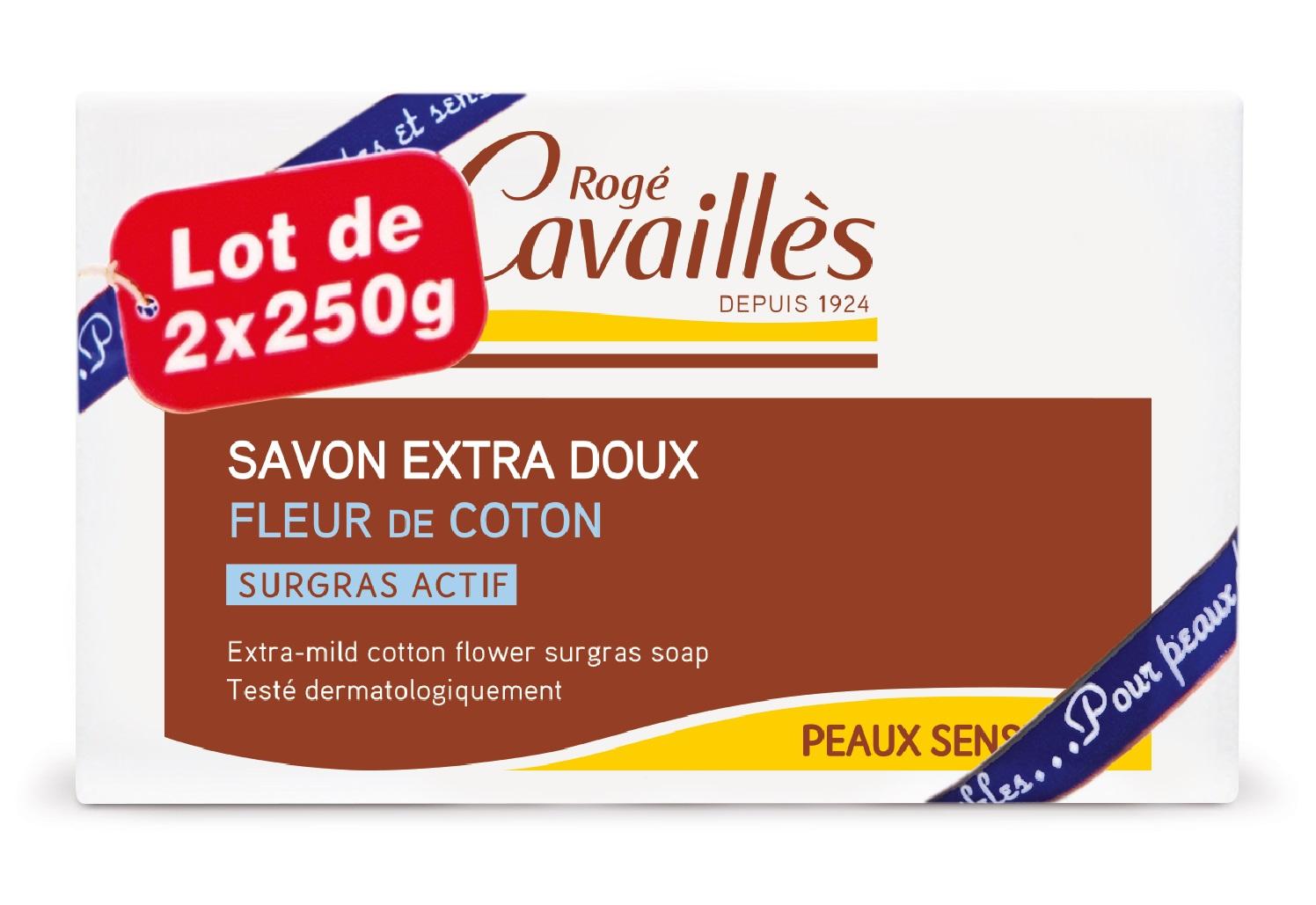 Savon Surgras Extra-Doux Fleur de Coton 2×250 g – Peaux Sensibles & Sécheresse