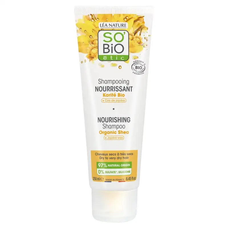 SO BIO SHAMPOOING NOURRISSANT AU BEURRE DE KARITE BIO + CIRE DE JOJOBA 250ML