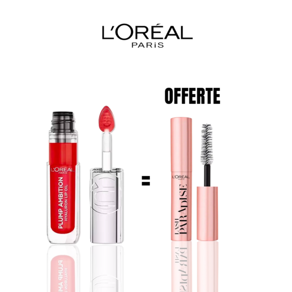 L'Oréal Paris LIP OIL PLUMP AMBITION 380 Rouge in Love = Mini mascara paradise offerte