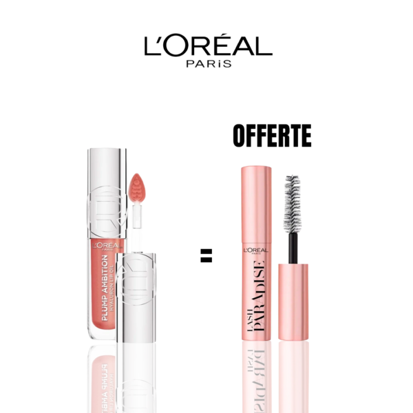 L'Oréal Paris LIP OIL PLUMP AMBITION 650 NUDE MACARON = Mini mascara paradise offerte