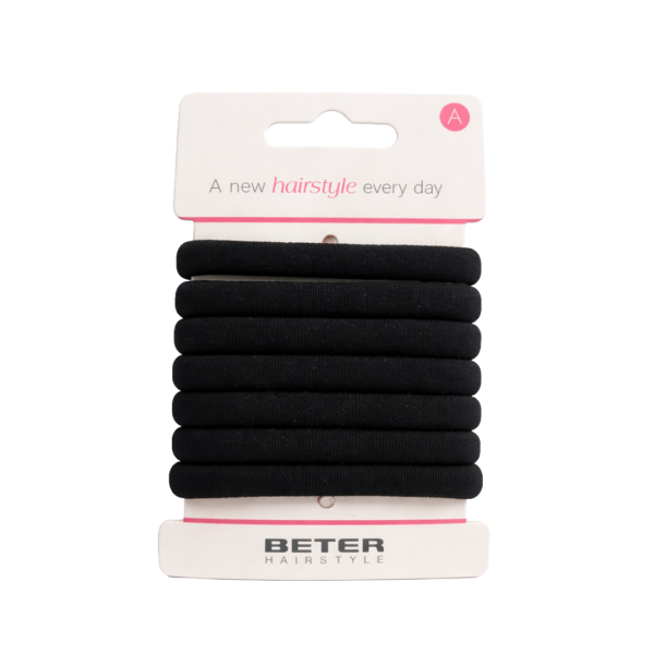 BETER ELASTIQUE CHEVEUX NOIR PACK DE 6 REF 19212