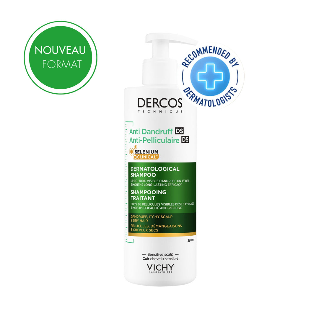 VICHY DERCOS SHAMPOOING ANTIPELLICULAIRE CHEVEUX SECS 390 ML