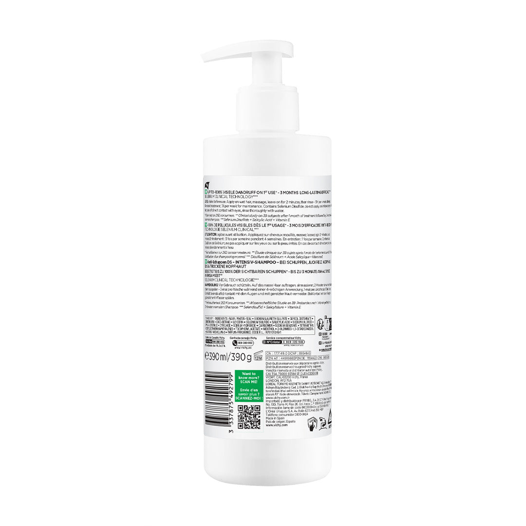 VICHY DERCOS SHAMPOOING ANTIPELLICULAIRE CHEVEUX SECS 390 ML – Image 3