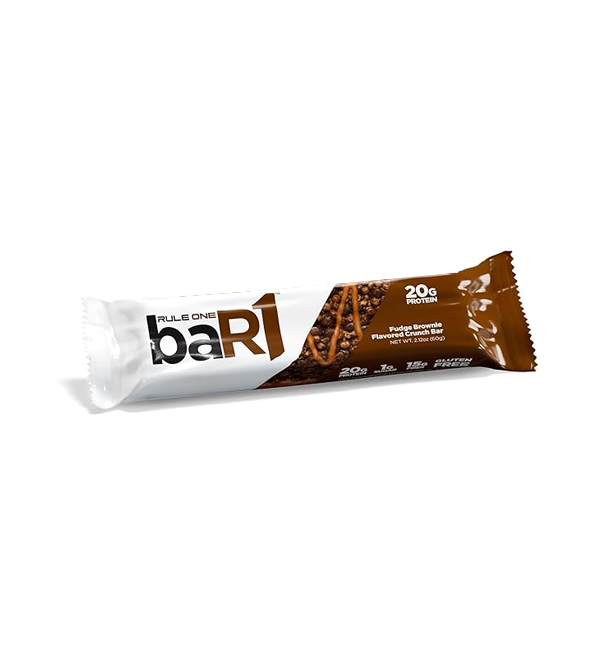 baR1 Barre Crunch 60 grammes Brownie au Fudge 20G PROTEIN + 220 CALORI