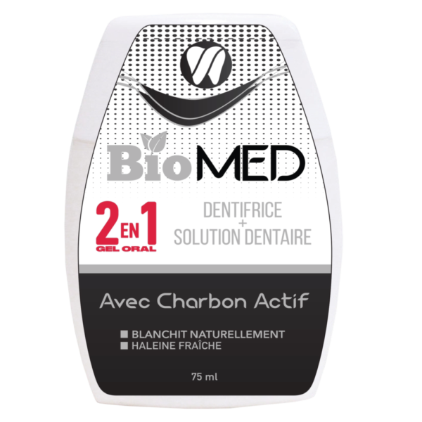 BIOMED GEL ORAL 2EN1 AVEC CHARBON ACTIVE 75ML