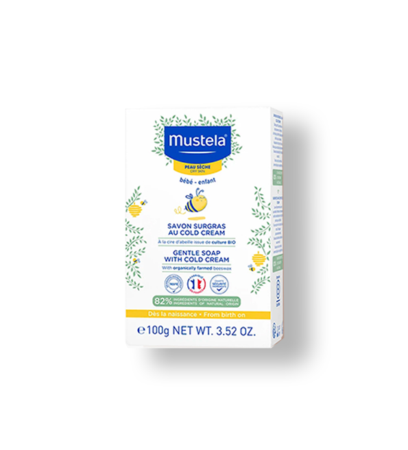 Mustela savon surgras au cold cream à la cire d'abeille bio 100g