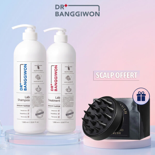 DR BANGGIWON SHAMPOOING LAB ANTI CHUTE 1000ML + TREATMENT 1000ML = BROSSE SCALP OFFERTE