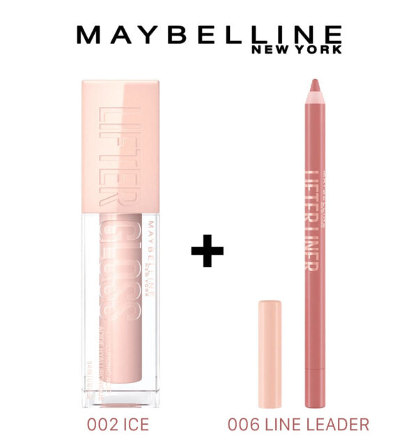 MAYBELLINE PACK LIFTER GLOSS À LÈVRES REPULPANT 002 ICE = LIP LINER 006 LINE LEADER