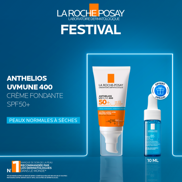La roche posay anthelios ultra crème invisible spf 50+ 50ml = Hyalu b5 10ml Offert