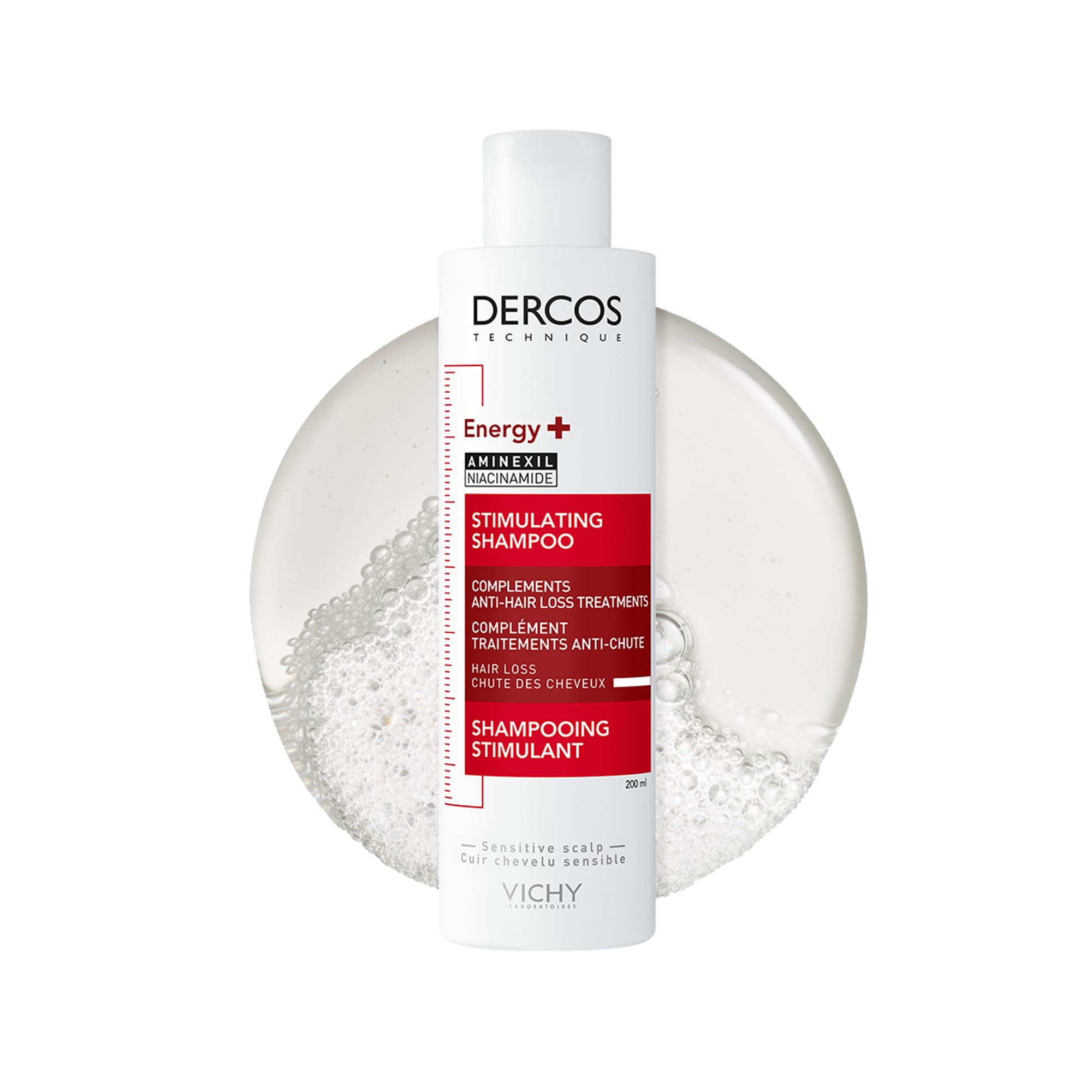VICHY DERCOS PACK SHAMPOOING ENERGISANT+ ANTI-CHUTE 200 ML = FORMAT VOYAGE 50 ML OFFERT – Image 3