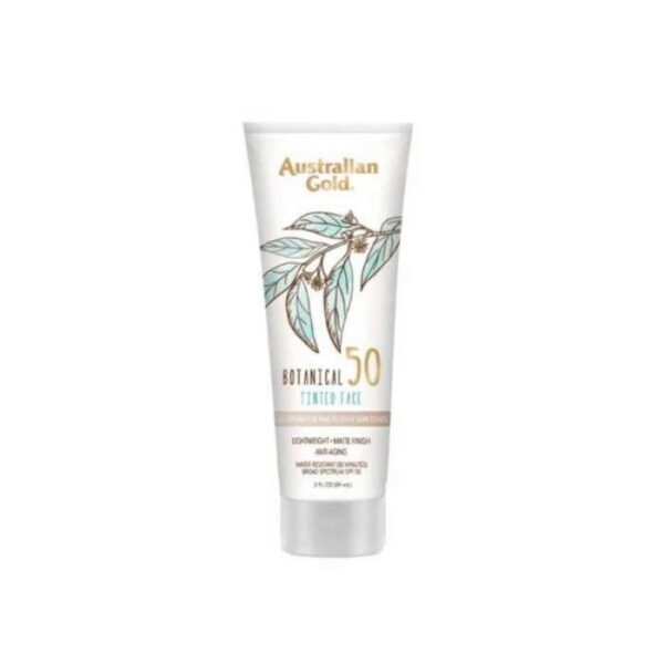 AUSTRALIAN GOLD LOTION SOLAIRE VISAGE TEINTE BOTANIQUE SPF 50 PEAU CLAIRE A ILLUMINEE 89 ML
