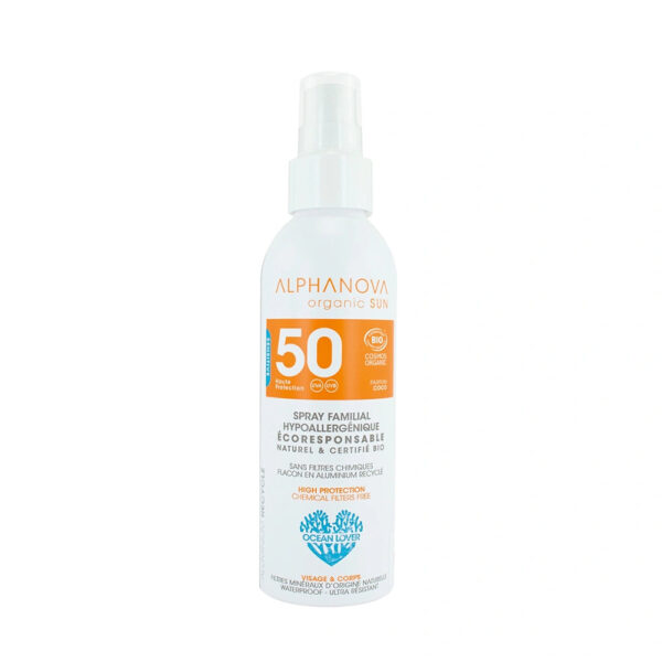 ALPHANOVA SPRAY SOLAIRE FAMILIAL SPF 50 BIO 150 G